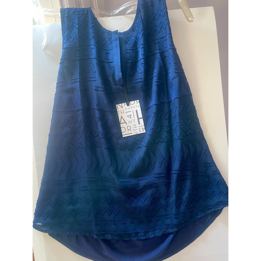 41 Hawthorn Ezide Textured Mixed Material Top XL Navy Sleeveless NWT Stitch Fix